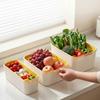 Stackable Kitchen Storage Basket With Handle Plastic Double Layer Drain Basket Multi-purpose Fruit Vegetable Storage Container