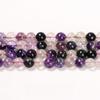 Violet Fluorite Crystal Natural Stone Beads 15"Strand Smooth Round Loose Spacer Beads 4/6/8/10/12mm for Jewelry Making DIY Bracelets Accessories