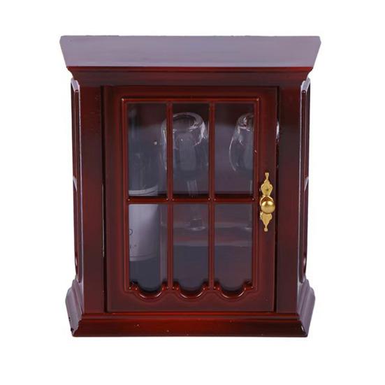 Mini model vinotéky Miniaturní dům Kuchyňský nábytek Mini lahve červeného vína Sklenice Doplňky pro panenky pro děti Hra na předstírání