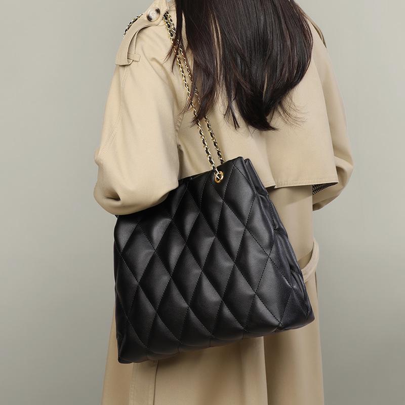 Tote Bag Women'S Versatile High-End Sense Large-Capacity Chain Single Shoulder Crossbody Leather Women'S Bag