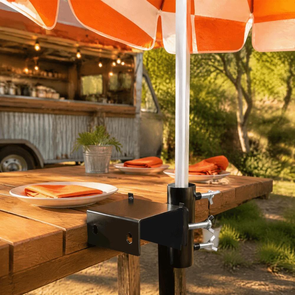 Anti-rust Umbrella Clamp Bracket Adjustable Parasol Fixing Clip Deck Umbrella Mount  Railings