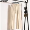 DIMANAF Plus Size Winter Women Long Pants Elastic Waist Loose Casual Wide Leg Pants Thick Cotton Wool Trousers Pants