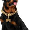 Fashion Chain Dog Collar With Bone Tag Design Suitable For Pet Daily Decoration