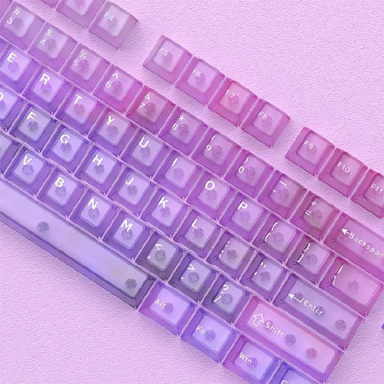 115 Key Full Set Clear PC Keycaps With Coating Dye-sublimation Keycap Enhances Durability And Light Diffusions
