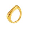 Qiong Yao 18K Gold Plated Twisted Pattern Stainless Steel Ring