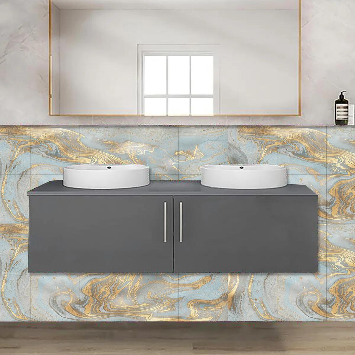 

10 шт. 30×30 см Белая мраморная напольная плитка Водонепроницаемая Самоклеящаяся Съемная Напольная плитка для кухни Ванной Гостиной