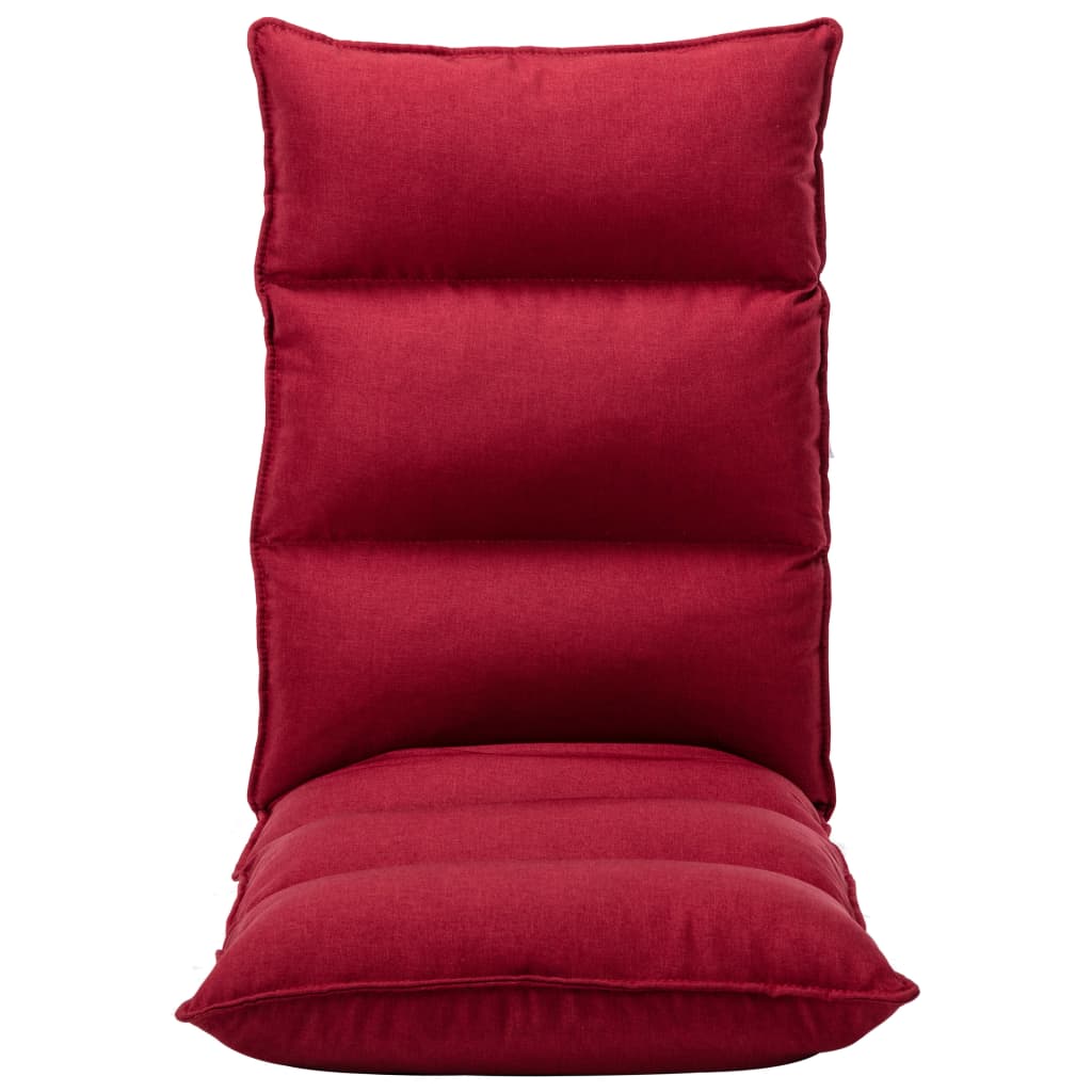 Foldable Floor Chair Wine Red Fabric