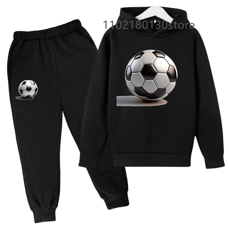 Ensemble sweat à capuche et pantalon de sport de football pour tout-petits, manteau printemps-automne pour enfants de 3 à 12 ans, vêtements de loisirs pour garçons et filles