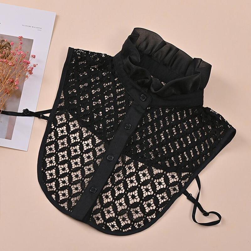 

Белый Женский Кружевной Накладной Воротник Черный Ложный Воротник Стойка Элегантные Съемные Воротники Для Рубашки Для Женщин Съемная Половина Рубашки Искусственный Воротник