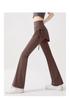 Women's Flared Leg Yoga Pants with Faux Two-Piece Skort - High Waist for Barre and Pilates Training