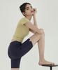 Debiweeo Women'S Yoga Wear Devi-T0093-Light Mustard Pilates Wake Slit Short Sleeve Tee