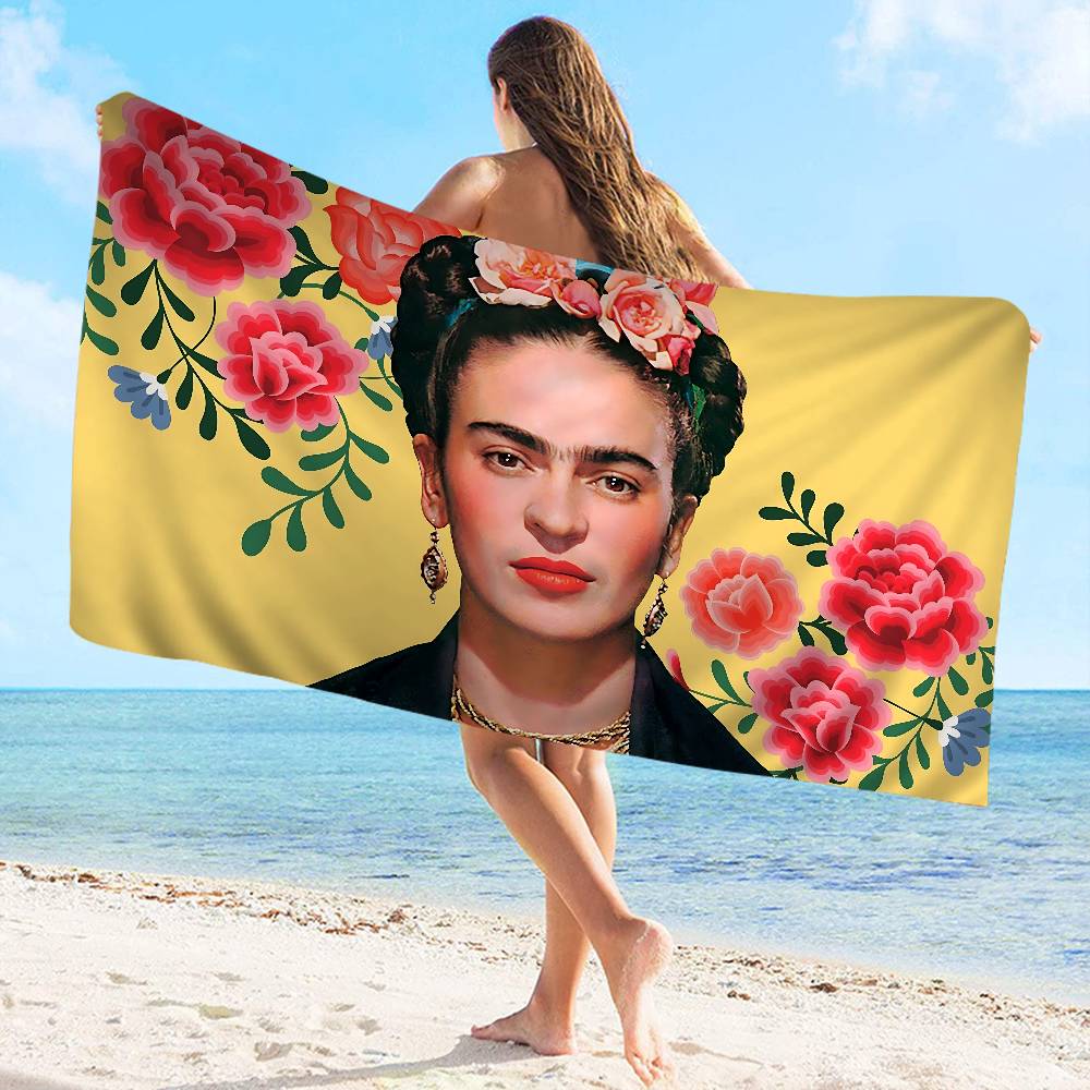 F-Frida K-Kahlo Arte Microfibra Asciugamano da Spiaggia Assorbente Asciugatura Rapida Morbido Yoga Nuoto Resort Arrampicata su Montagna Asciugamano