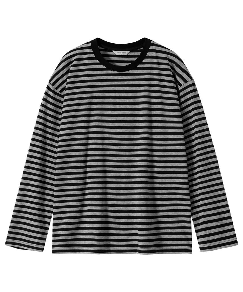 BRENSON Oversize 1:1 Pasiasta koszulka z długim rękawem ( 5 kolorów )