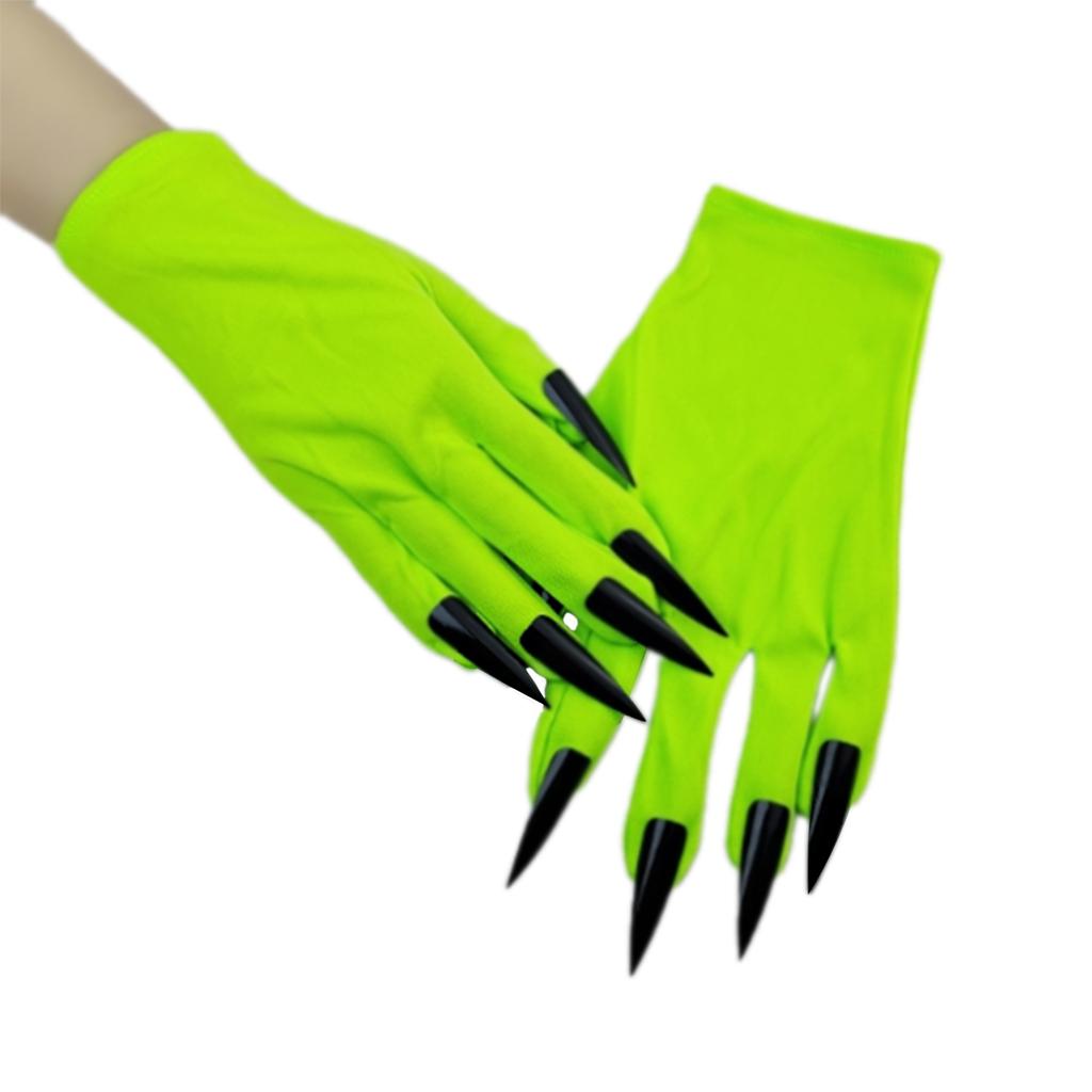 Realistiske lange negleklørhansker Perfekt for Halloween og kostymefester Komfortable korte hansker for voksne og tenåringer