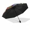 1pc Christmas Santa Claus Design Automatic Opening/Closing Umbrella with Portable Tri-Fold Design, 8-Bone Iron Frame, Outdoor, Gift for Fans, Traveler