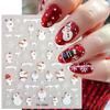 Cute Christmas DIY Nail Decals Sliders - Gingerbread Santa Cat Xmas Tree Bell Stickers for Holiday Party Manicure Decor