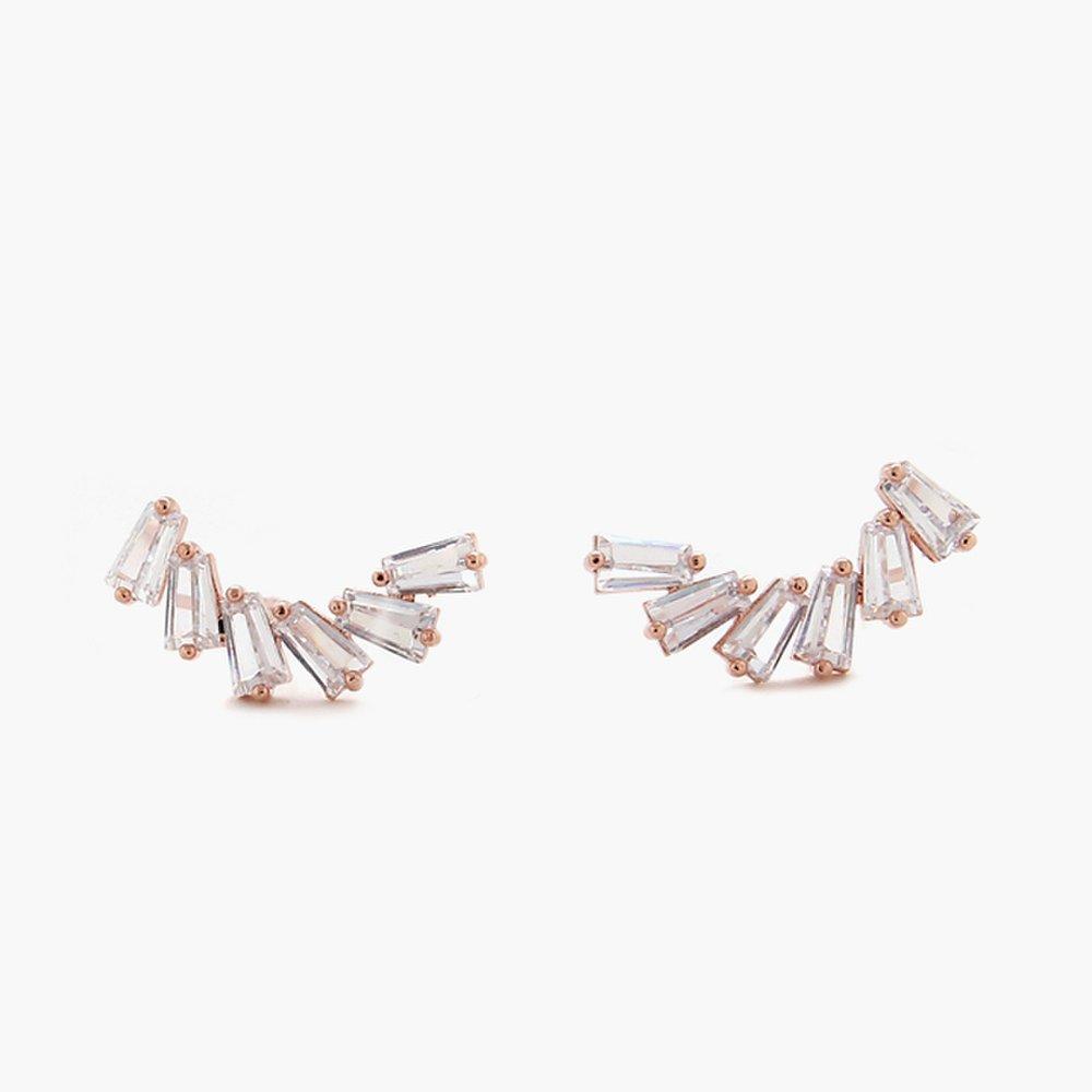 J.Lauren 01M01765 Winged Rose Gold Cubic Zirconia Earrings