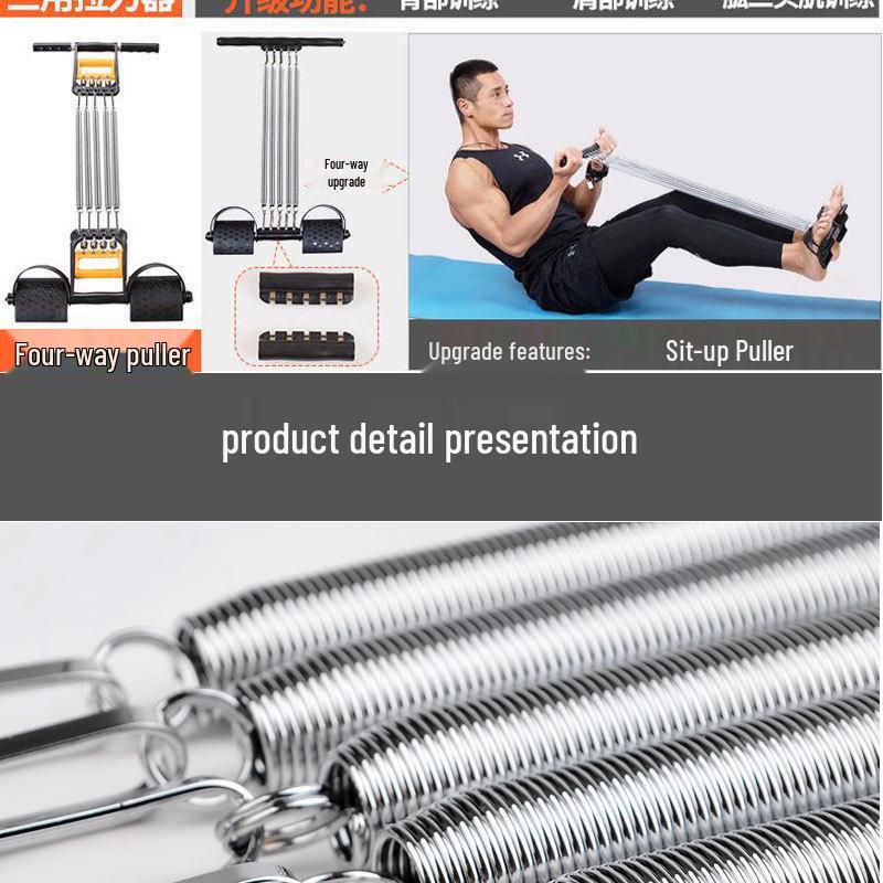 3-in-1 Spring Puller: Chest Expander & Multi-Function Fitness Pedal Trainer