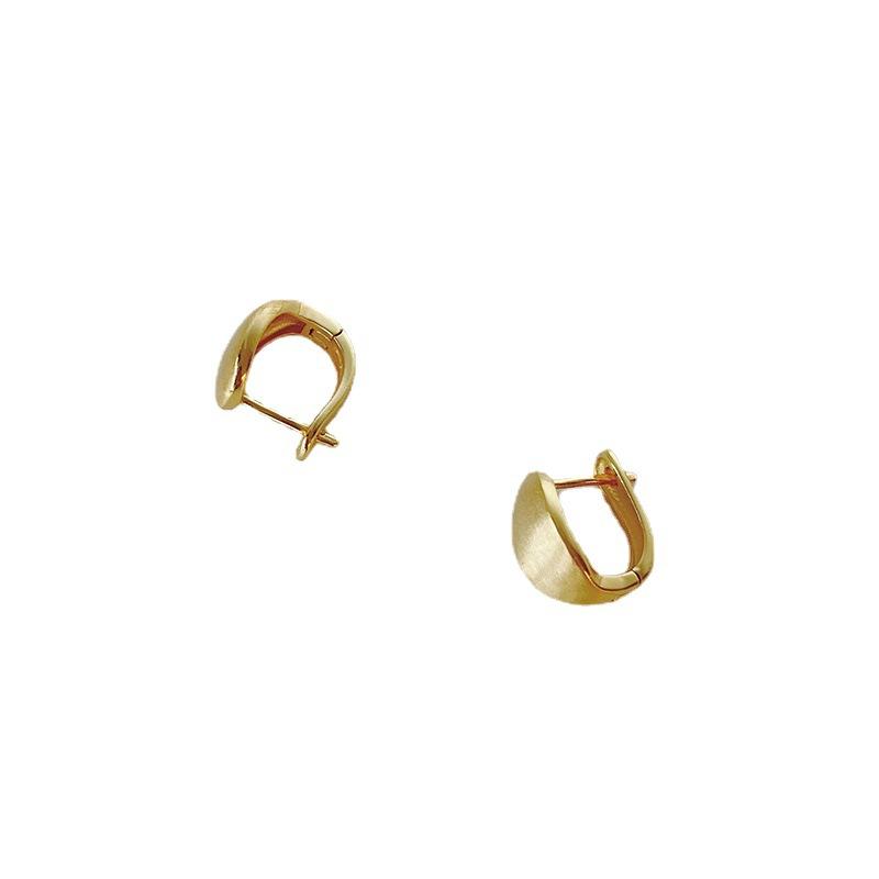 Earrings Heavy Industry Frosted Ear Buckles Exquisite Simple Niche Ins Design Premium Earrings Versatile Jewelry