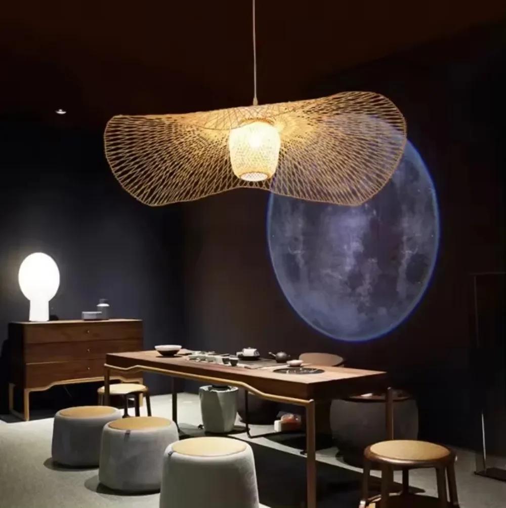 Suspension Luminaire Bamboo and Rattan Pendant Lights Home Decoration Rattan Basket Lights E27 Pendant Light Eco Friendly Lamp