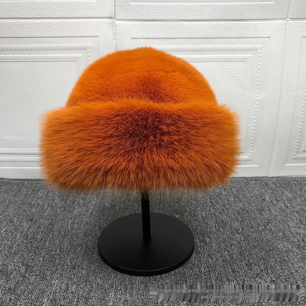 Women's Faux Mink Fur Mongolian Bucket Hat - Thick, Warm, Fashionable for Autumn & Winter, Small Face Effect