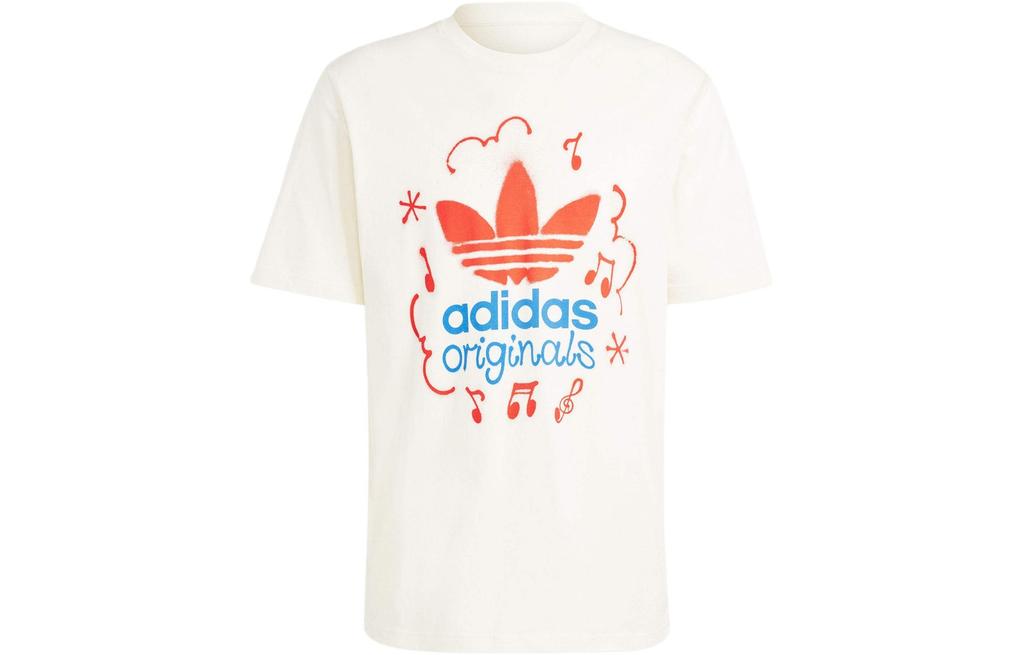 adidas Originals Letter Logo Pattern Printed Crew Neck Short T-Shirt IS2895