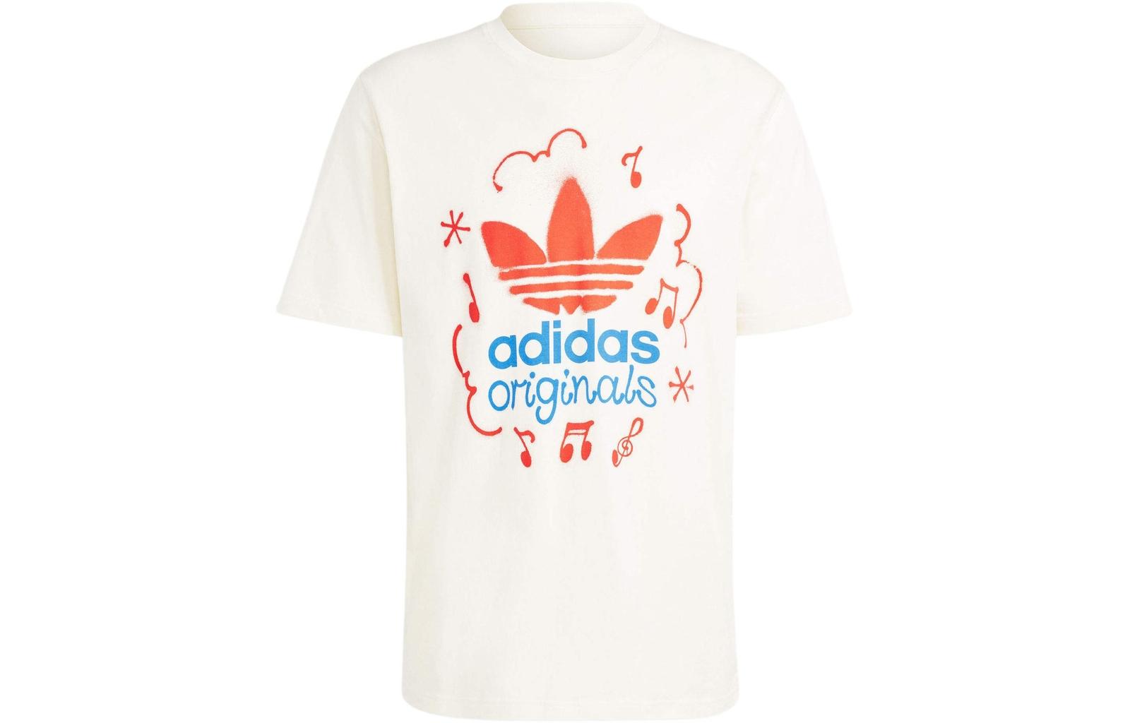 adidas Originals Letter Logo Pattern Printed Crew Neck Short T-Shirt IS2895 XL