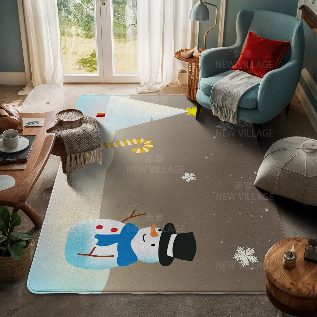 House Entrance Carpet Home Door Mat Living Room Bath Foot Bathroom Non-slip Water Absorption Rugs Bath Merry Christmas Winter