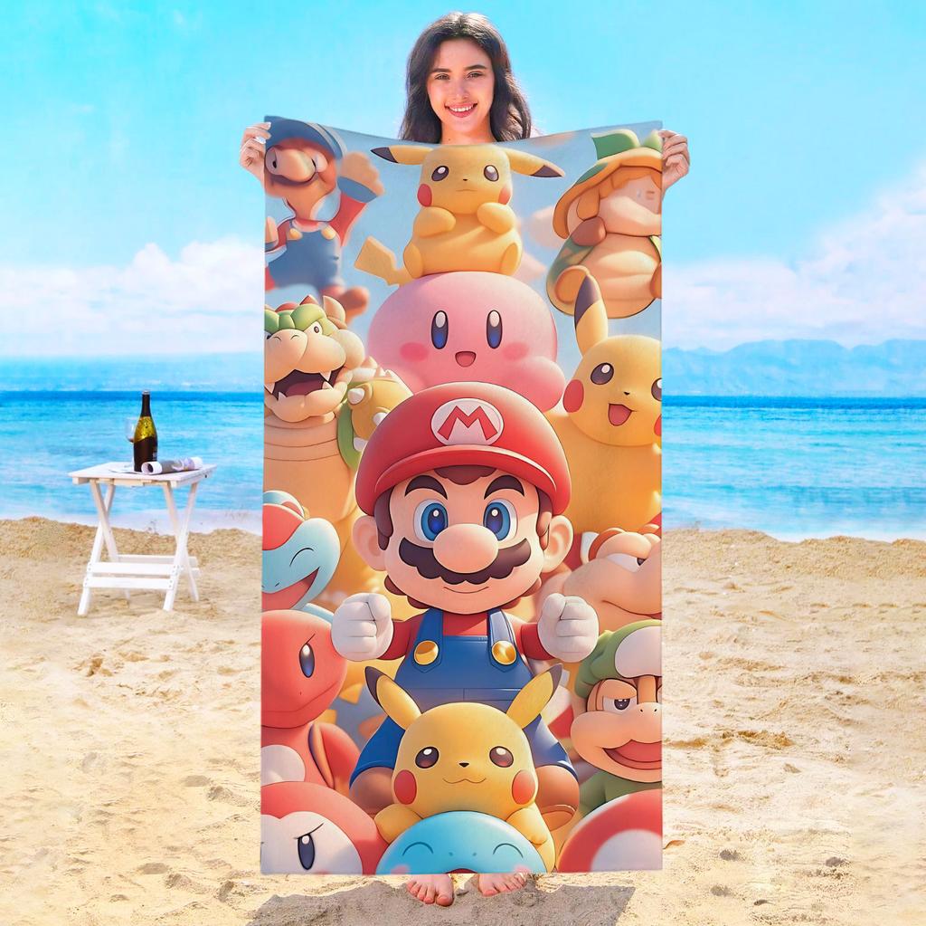 M-Marios Beach Towel Bath Towels Bathroom Playa Sauna Travel For Home Spa Swimming Pool Baby Microfiber Quick Drying Gym Shower