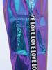 Girls Dance Clothing Set Glossy Metallic Workout Top and Pocket Pants Hip Hop Jazz Street Performance Outfit