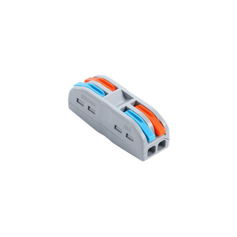 Quick Terminal PCT-222 Lighting Fixture Push-in Connector for Soft & Hard Wire, Two-in Two-out