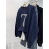 Womens Oversized Cotton Hoodless Sweatshirt Loose Fit Plus Size Printed Graphic Top Casual Wear