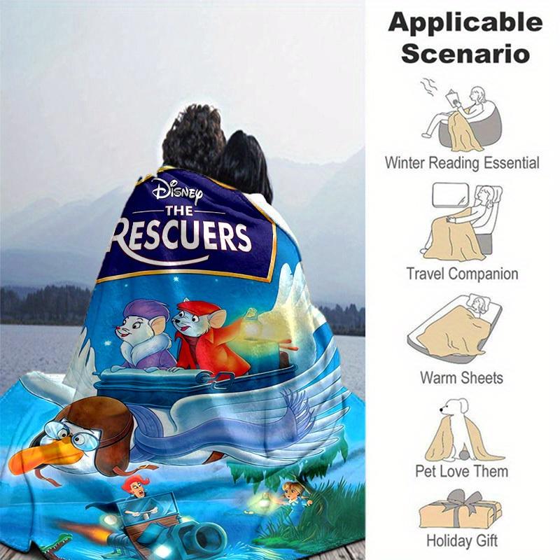 1pc, Disney The Rescuers Soft Throw Blanket for Home Decor, Couch Cover, Travel, Camping, Car