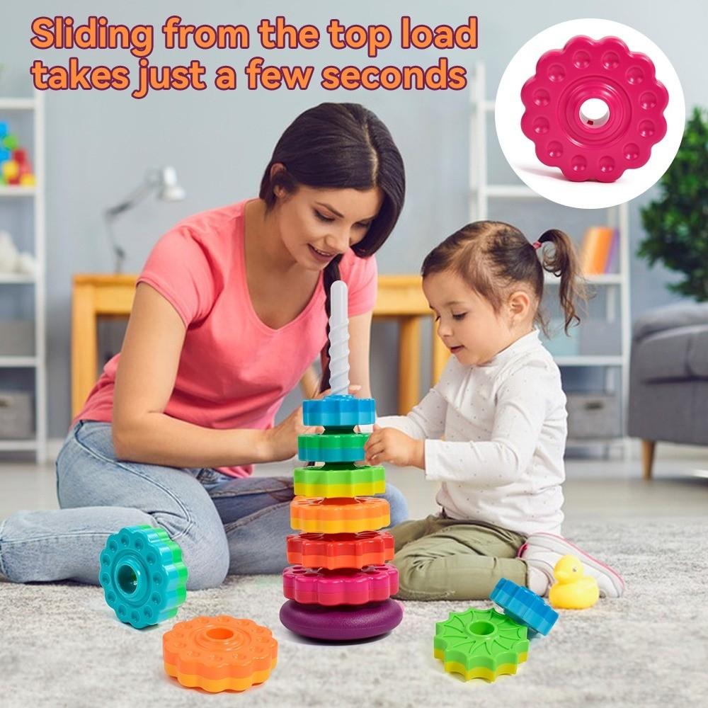 Safety Baby Stacking Puzzle Toys Spinning Colored Children's Toys Rotating Screw Bolt Toys  Kids