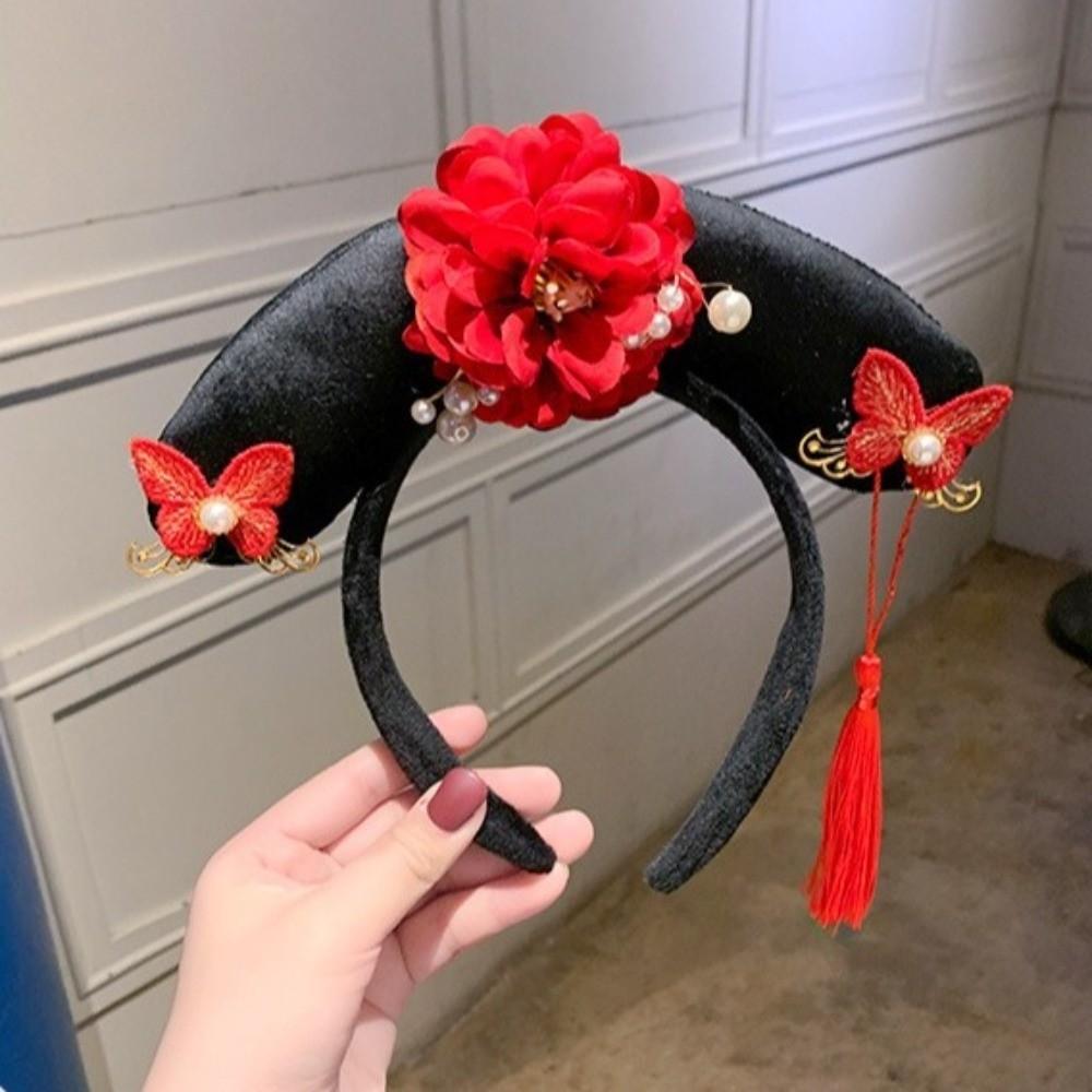 Flower Hanfu Headband Pearl Ancient Style Hair Hoop Classical Chinese Style Headwear  Princess