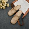 Leather flat-bottomed Mary Jane women's shoes one-pedal lazy Muller shoes 2025 new bag head half-drag single shoes