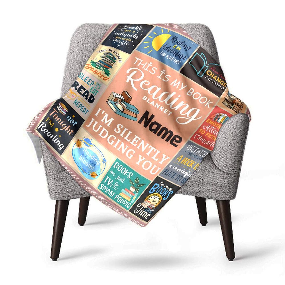 Book Reading Home Customize Your Name Blankets Comfortable Soft Lightweight Allseason Multipurpose Blanket For Picnics Sofas Offices Beds Living Rooms