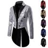 Men's Sequined Solid Color Casual Tuxedo Suit for Banquets, Nightclubs, and Performances.