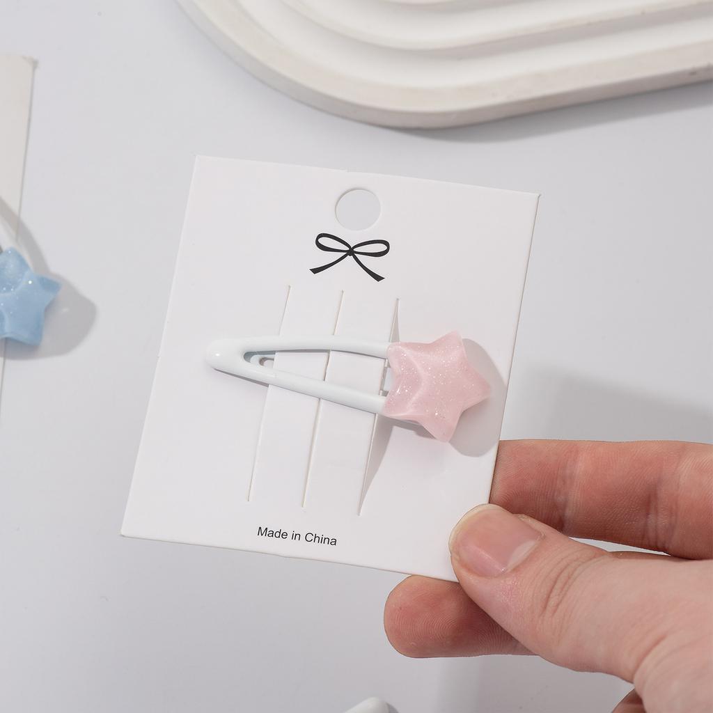 5pcs Y2K Star Hair Clips For Women Cute Sparkling Jelly BB Clip Summer Dopamine Hairpin Exquisite Sweety Girls Hair Accessories