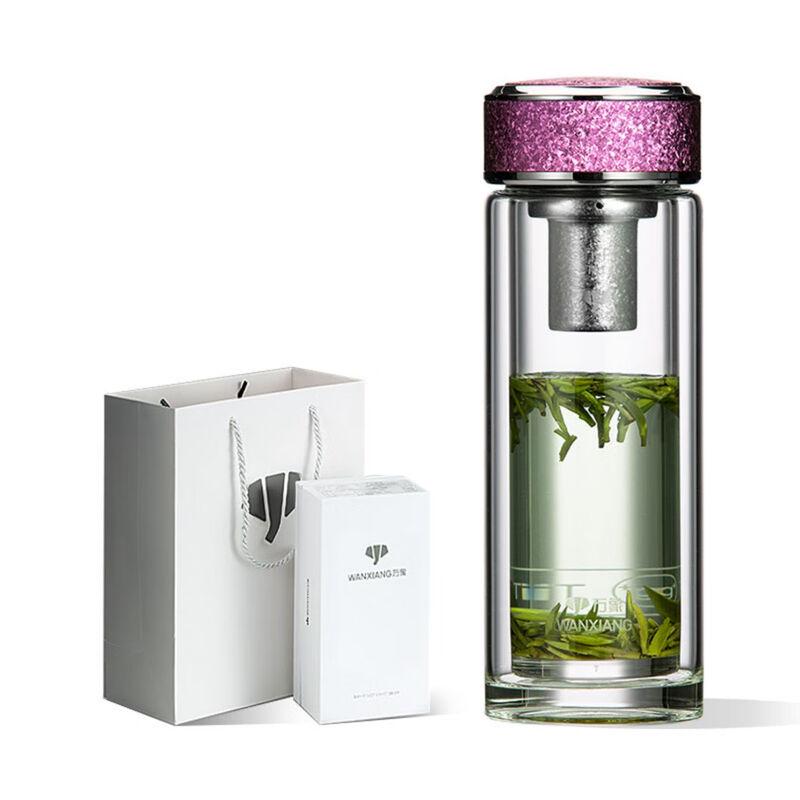 Vientiane Antibacterial Double-Wall Glass Tea Tumbler