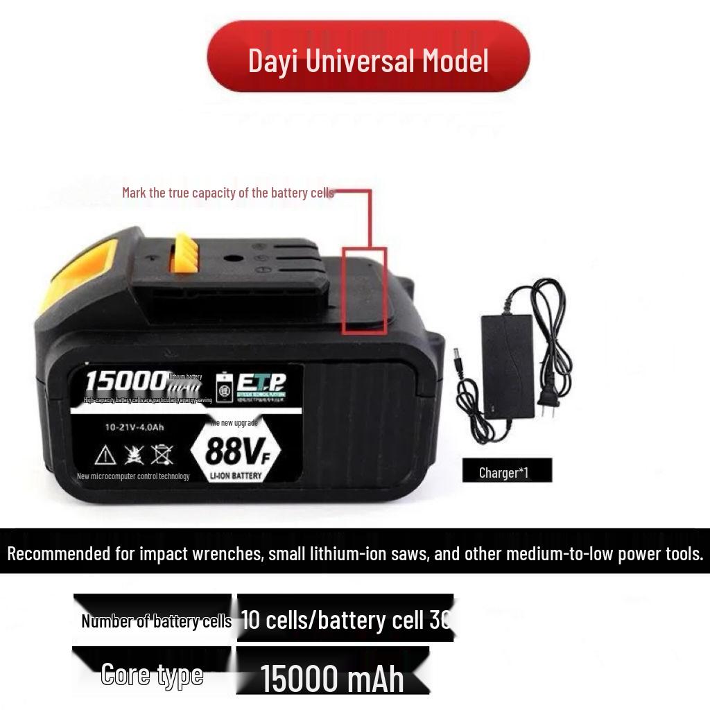 Large A3 48V-88V Electric Wrench and Angle Grinder with Universal Lithium Battery.