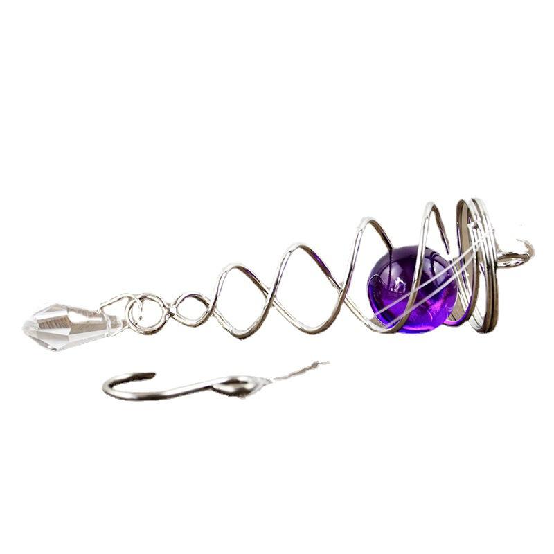 Obrotowy Kryształowy Spiralny Ogon Kula Wisiorek Spinner do Wiatru Ogony Wiszące Dekoracyjne do Spinnerów Kuranty Ogród Zewnętrzny i Podwórko