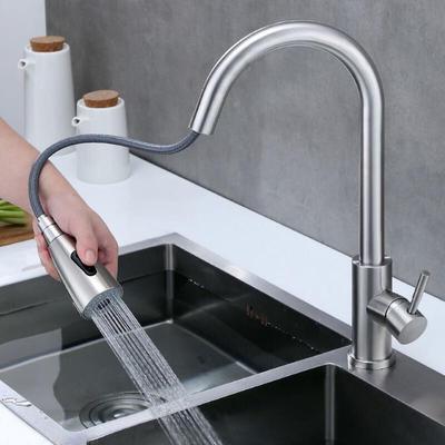 TLXT 304 Stainless Steel Wall-Mounted Pull-Out Kitchen Faucet