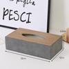 DeRien Leather Wood Grain Tissue Box