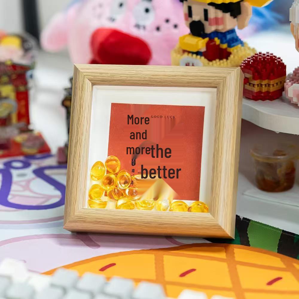 Улучшение фоторамки: Квадратный деревянный настольный дисплей и декоративный живописный орнамент