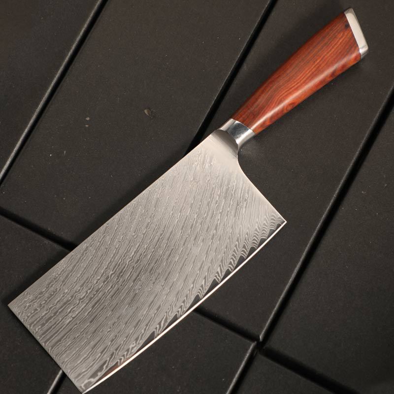 7 Inch Chinese Chef Knife 67-layers Damascus 10Cr15Mov Steel Blade Rosewood Handle Slicing Vegetables Cleaver Meat Kitchen Knife