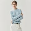 2025 Autumn/Winter Women's Cashmere Knit Top with Handmade Pearl Collar and Fluffy Fleece