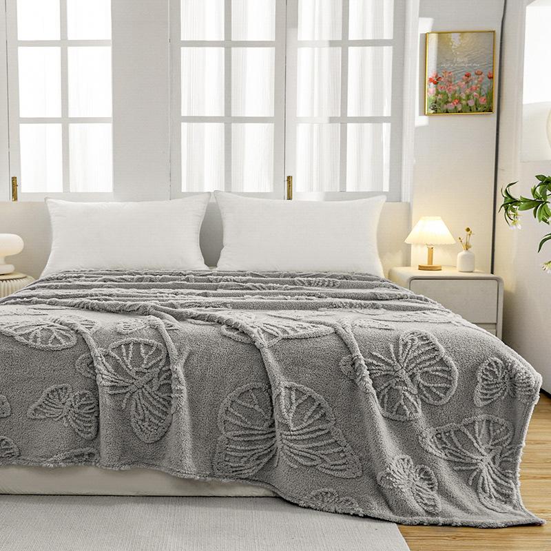 Pătură moale pentru canapea, pătură de flanel fleece, pături decorative ușoare de pluș cu model de fluture pentru toate anotimpurile