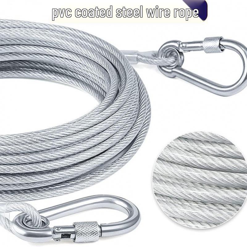 Thickened Anti-Bite PVC Galvanized Steel Dog Leash for Large and Medium Dogs