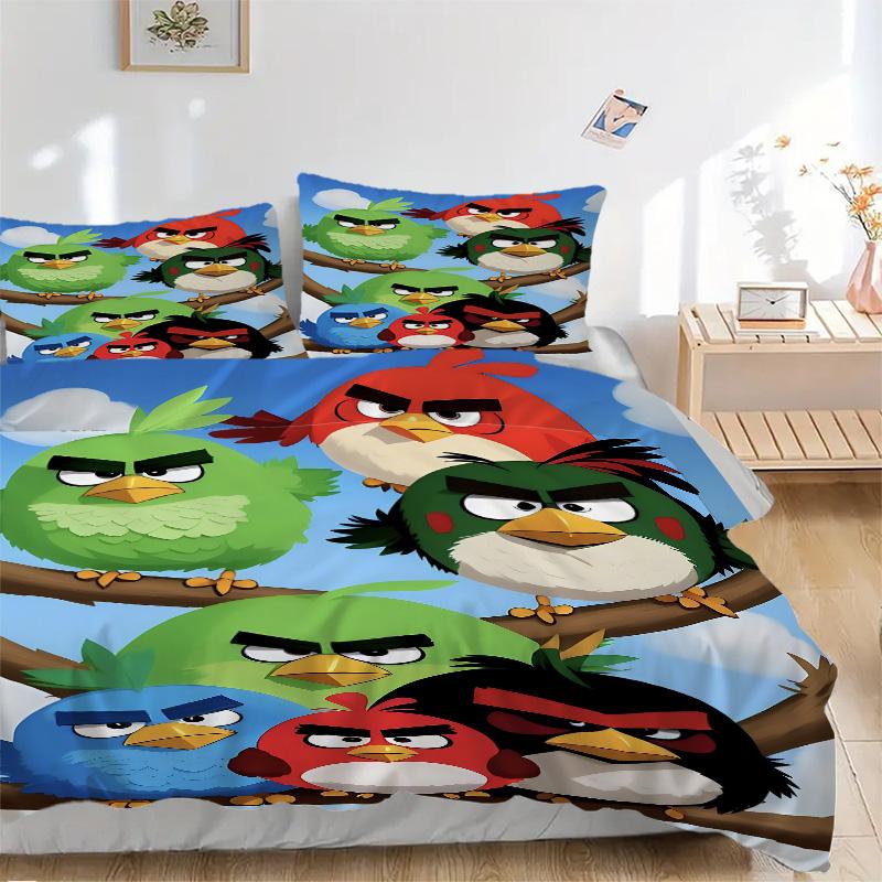 Angry Birds Branches Print 3Pcs Bedding Setduvet Cover With 2 Bedropillowcase Home Birthday Gift